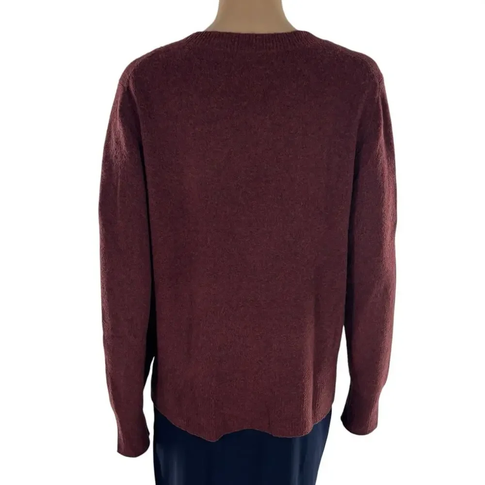 J. Crew Burgundy Extra Soft Yarn Crewneck Pullover Sweater